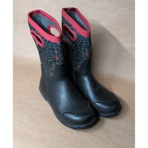 Bogs Youth Size 3‎ Durham Snow boots Black Spider Pull On Waterproof Kids Winter